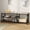 Gray, variant on Shoe Storage Bench with Double Tier Shelf, Industrial Entryway Bench with Rustic Wood Top & Metal Frame for Shoes, Boots, Baskets, Space-Saving Organizer for Hallway, Living Room, Bedroom, Brown