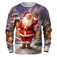 thumbnail image 1 of 2025 Chandail à Capuche Col Rond Mode Décontractée Impression Numérique 3D Père Noël pour Hommes, 1 of 3