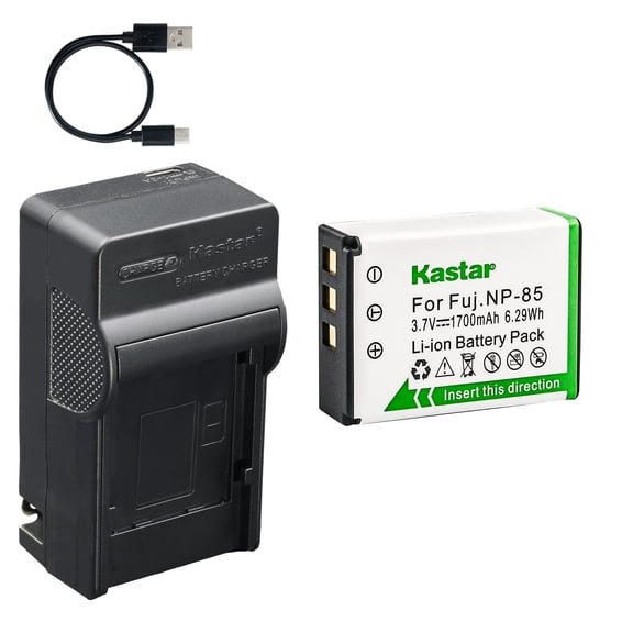 Kastar 1-Pack Battery and AC & USB-C Charger, Compatible with NP-85 NP-170 PA3985 Fujifilm FinePix SL240 SL260 SL300 SL1000 S1 Toshiba Camileo X200 X400 X416 Sony HDR-500E HDR-550E HDR-600X Cameras