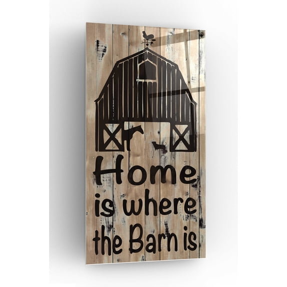Epic Art 'Home and Farm I' by Alonzo Saunders, Acrylic Glass Wall Art, 12"x24"