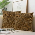 thumbnail image 5 of Black Floral Paisley Set of 2 Throw Pillow Covers Moroccan Tribal Persia Art Brown Beigeand Tan Hue 18x18 Inches Square Pillowcase for Living Room Sofa Office Cafe Couch Decor Pillows Cases, 5 of 6