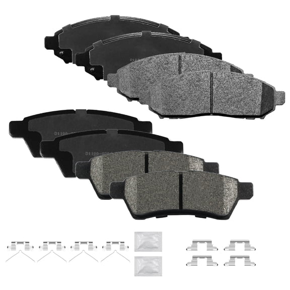 ACB ZONE Front & Rear Disc Ceramic Brake Pads Set w/Hardware Fit for 2005-2019 Nissan Frontier/Nissan Xterra 2009-2012 Suzuki Equator