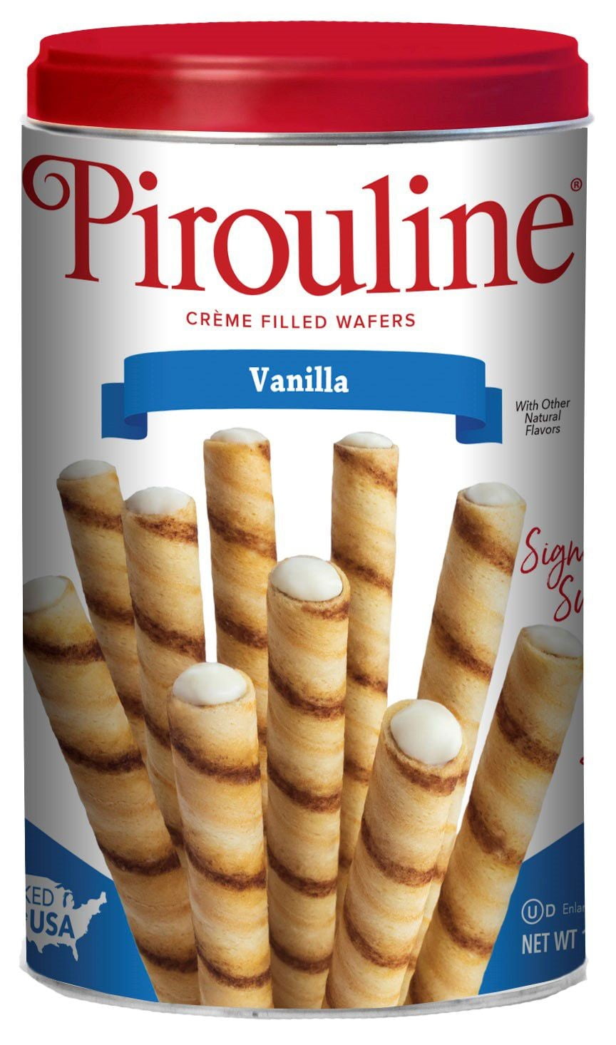 (6 pack) Peter DeBeukelear Creme De Pirouline Rolled Wafers, French Vanilla, 14 Oz Tins, Pack of 6