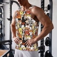 thumbnail image 5 of Lsque Cats & Dogs Group Pattern Mens Tank Tops Muscle Athletic Quick Dry Sleeveless Workout Fitness T Shirts Beach Tank Top, Loose-fit Sleeveless Shirt for Men-4X-Large, 5 of 7