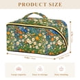 thumbnail image 4 of FORMRS Makeup Bag Travel Cosmetic Organizer for Women Fold Flat Zipper Pouch with Handle, Orange Floral Garden, 4 of 8