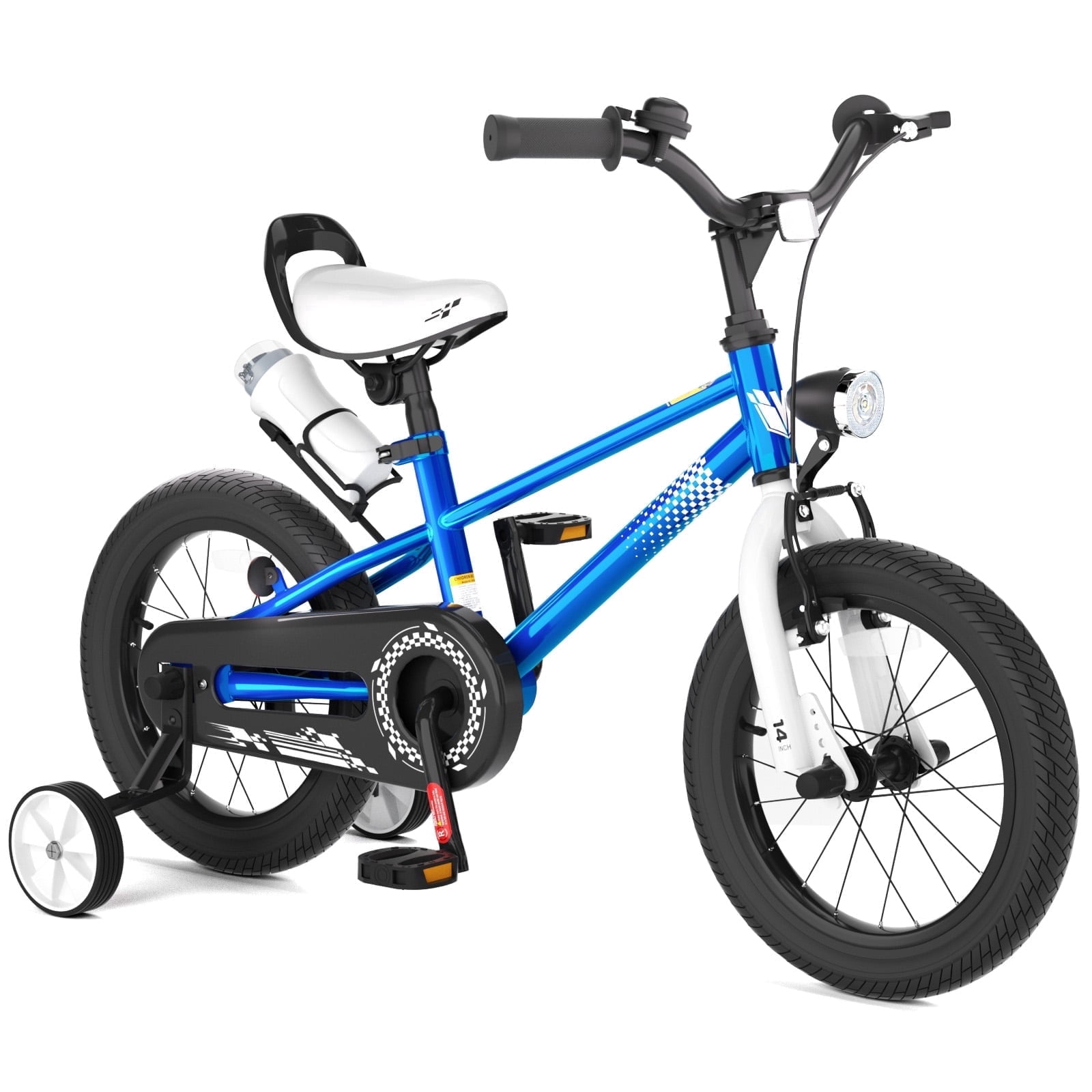 KORIMEFA Kids Bike Boys Bicycle 14 inch for Children Age 4-8 Years Old, Toddler Sport Cycling with Training Wheels, Water Bottle Holder, Blue