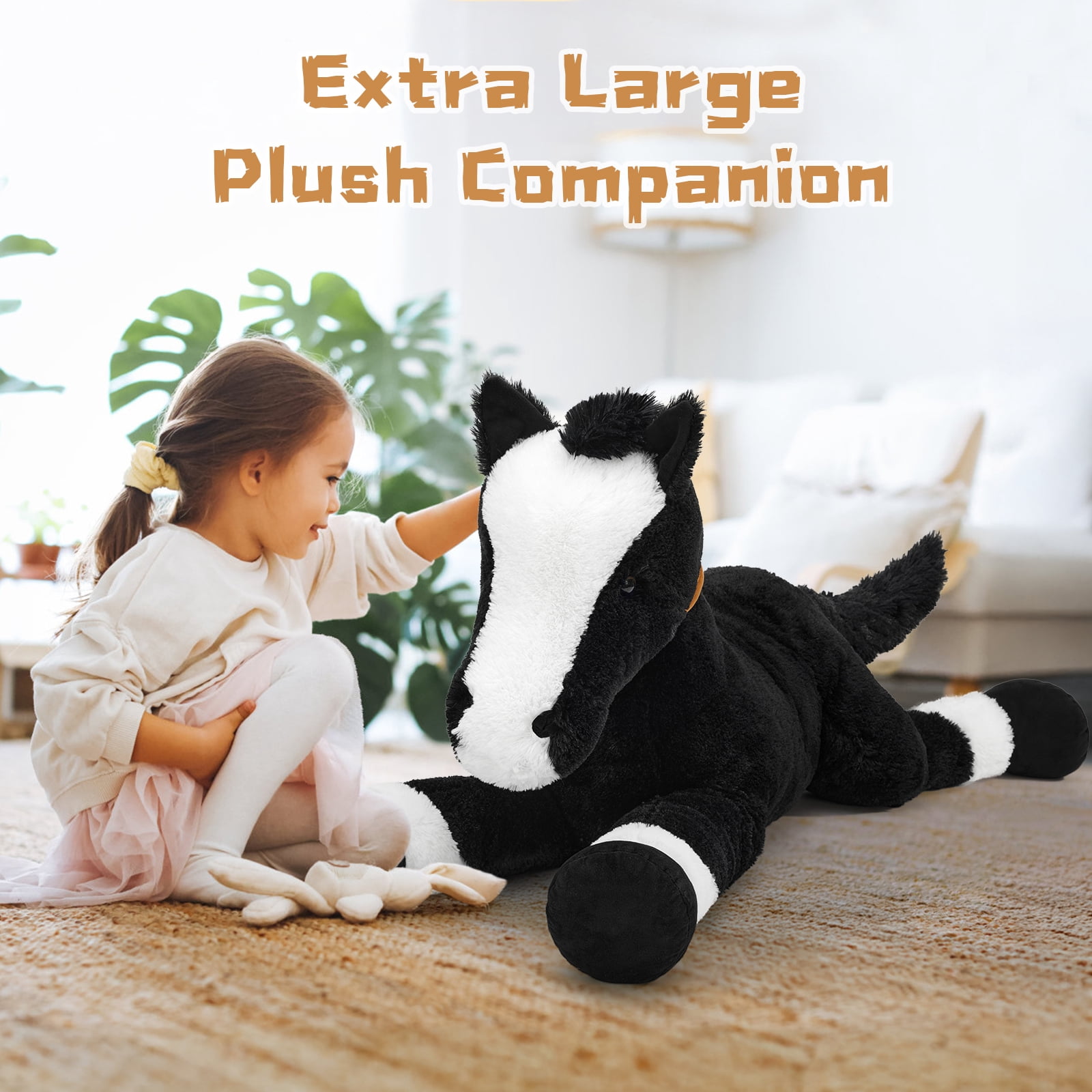 MaoGoLan 47" Giant Horse Stuffed Animal Large Stuffed Horse Plush Toy