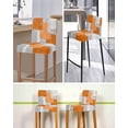 thumbnail image 5 of Orange Abstract Bar Stool Covers Set of 2, Grey Geometric Oil Painting Vintage Gradient Stretch Bar Chair Covers with Backs, Removable Pub Counter Height Chair Cover for Kitchen Dining Room Cafe, 5 of 7