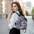 thumbnail image 6 of FORMRS Mini Backpack Purse for Women Quilted Travel Daypack Casual Shoulder Bag, Puprle Ethereal Floral Harmony, 6 of 7