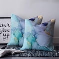 thumbnail image 2 of Purple Teal Golden Marble 16x16 Pillow Covers Set of 2, Abstract Modern Geometric Throw Pillow Covers Decorative Couch Cushion Case, Microfiber Square Pillowcases for Bedroom Car Living Room, 2 of 7