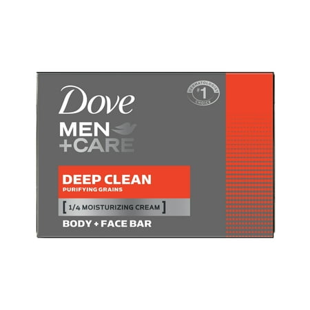 Dove Men+Care Deep Clean, Body and Face Bar Soap, 4 oz, 10