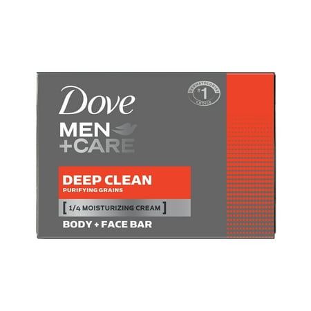 - Dove Men+Care Deep Clean, Body and Face Bar Soap, 4 oz, 10 Bar