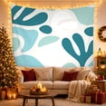 thumbnail image 3 of Teal Monstera Leaves Among Petal Forms, Serene Mid-Century Modern for Plant Lovers, Botanical Wall Art, Housewarming Gift, Tapestry Wall Hanging for Bedroom and Living Room, 3 of 7