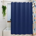 thumbnail image 2 of Shower Curtains for Bathroom-72"x78",Solid Pure Cyan Blue Waterproof Bath Curtain Grommet Shower Curtain Set with Hooks, 2 of 9