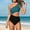 Green, variant on QUNYINEY 2 Piece Womens Bikini Swimsuits Colorblock High Waisted Standard Straps Bathing Suits Triangle One Shoulder Women Swimsuit Sets