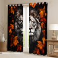 thumbnail image 2 of Castle Fairy Animal Lion Black Out Curtains for Female Men Women,Autumn Maple Leaves Curtains Pack of 2 (42x63 Each),Jungle Wildlife Bedroom Curtains,Super Cozy Room Decor, 2 of 6