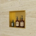 thumbnail image 3 of Logmey 15x13 Inch Stainless Steel Gold Bathroom Shower Niche Built-in Wall Shower Shelve, Living room/Bedroom/Kitchen Storage Shelve, 3 of 9