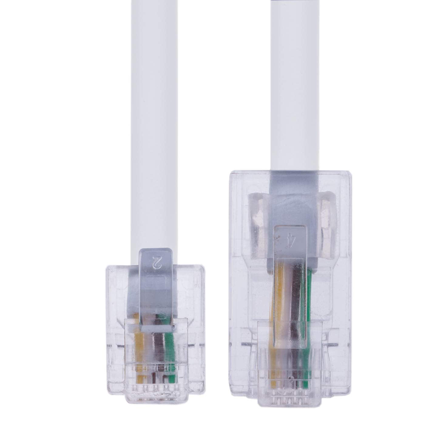 2 Pack Telephone Cord RJ11 6P4C to RJ45 8P8C Connector Plug Cable for Landline Telephone 3 Meter 