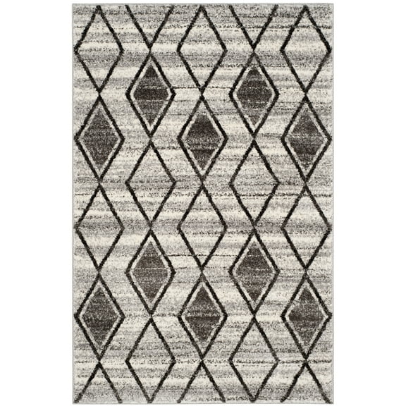 SAFAVIEH Tunisia Parker Geometric Area Rug, Grey/Black, 3' x 5'