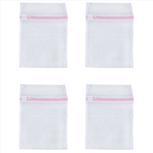 4X Bolsa de Lavadora de Lavanderia de Ropa Interior Bra de Lenceria de Red de 23cm X 30cm