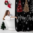 thumbnail image 5 of Christmas Shower Curtains Buffalo Plaid Xmas Tree Bath Curtain Snowflake Black Waterproof Seasonal Bathroom Shower Curtain Set with Hooks Decoration 48 x 72 Inches, 5 of 8