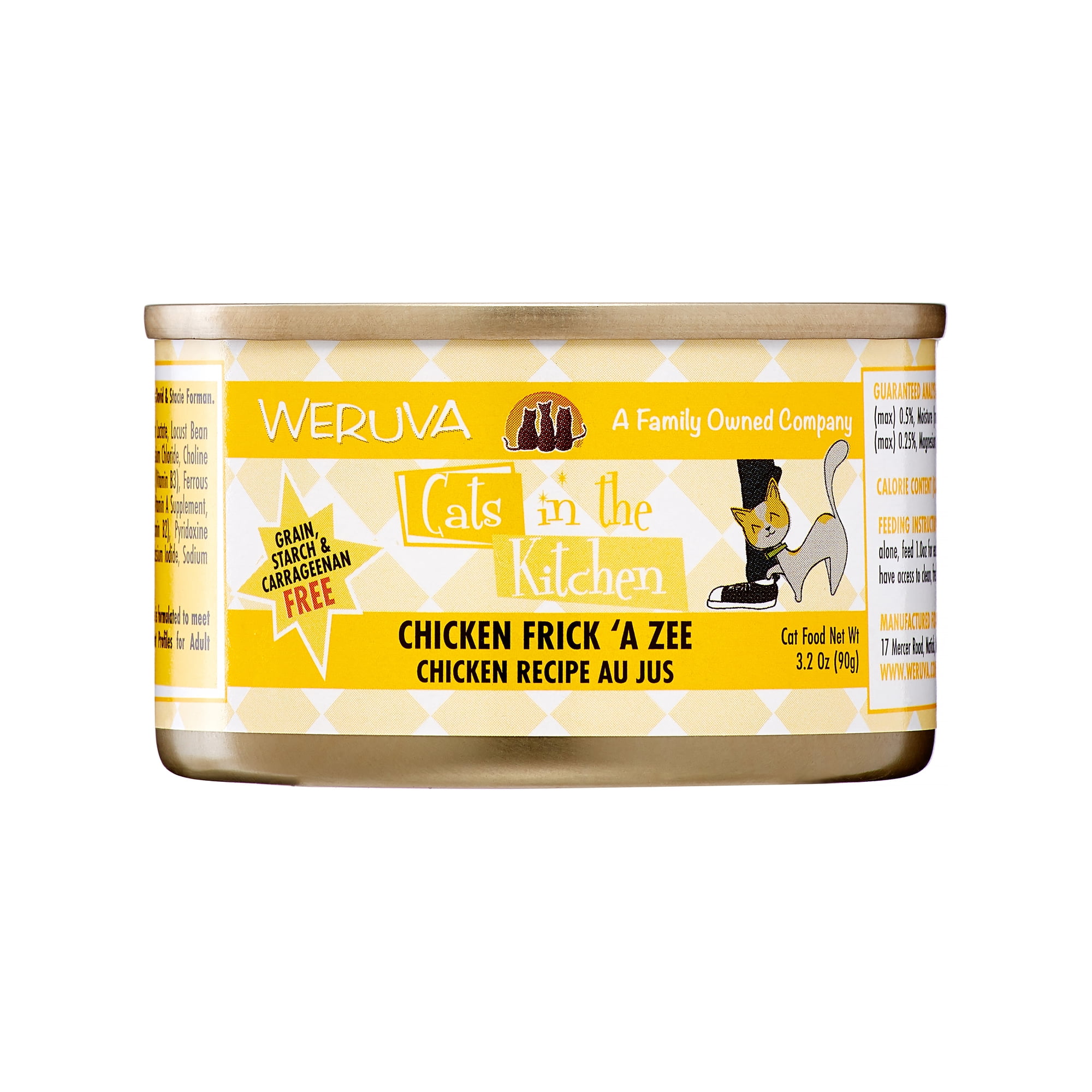 Weruva Cats in the Kitchen Grain-Free Chicken Frick 'A Zee Recipe Wet Cat Food, 3.2 Oz, 24 Ct