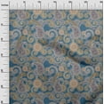 thumbnail image 3 of oneOone Cotton Silk Grayish Blue Fabric Paisleys Craft Projects Decor Fabric Printed By The Yard 42 Inch Wide-7C, 3 of 6