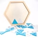 thumbnail image 2 of Rompecabezas Tangram, juguetes geométricos, bloque de forma hexagonal, rompecabezas hexagonal de madera, rompecabezas para niños, juguete de rompecabezas Tangram, regalo educativo para niños, 2 of 4