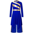 thumbnail image 4 of iiniim Girls Liturgical Praise Dance Dress Worship Asymmetric Tunic with Palazzo Pants Outfit Blue 10, 4 of 7