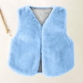 thumbnail image 2 of TIREOW Kids Faux Fur Vest Girls and Boys Solid Color Sleeveless V Neck Fuzzy Jacket Autumn and Winter Warm Cropped Coats Waistcoat Vest, 2 of 3