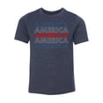 thumbnail image 2 of America Red White and Blue Men's T-shirt, 4th of July T-shirts for Kids - Heather Navy MH200YPATRIOT S20 S, 2 of 3