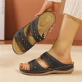 thumbnail image 5 of Ruyang Womens Wedge Sandals Women's Beach Slope Heel Slippers Hollow Casual Slippers Slope Bottom Shoes Retro Sandals, 5 of 7