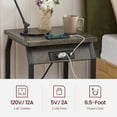 thumbnail image 6 of Syngar Nightstands Set of 2, Wood End Table with USB Ports and Power Outlets for Living Room, Simple Bedside Table with Storage for Bedroom, Small Side Cabinet for Home Office, Gray, 6 of 10