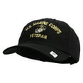 thumbnail image 2 of US Marine Corps Veteran Design Embroidered 6 Panel Unstructured Cotton Twill Cap Made in USA - Black OSFM, 2 of 5