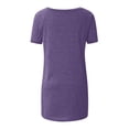 thumbnail image 5 of CHOK Hauts pour Femmes T-Shirts à Manches Courtes pour Femmes Liquidation Couleur Unie Grande Taille Tendance Été Coupe Décontractée T-Shirts Chemises Décontractées Col Rond Chemises Fluides Blouses Hauts Noir G, 5 of 5