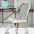 thumbnail image 5 of Martha Stewart Ivy Upholstered Office Chair in White/Polished Brass, 5 of 15