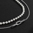 thumbnail image 2 of Collier Hip Hop Rétro Imitation Perle pour Homme, Blanc K Set 2564, 2 of 2