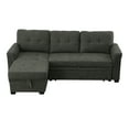 thumbnail image 5 of Benjara Elliot 84 Inch Sleeper Sectional Sofa with Storage Chaise, Dark Gray Fabric-Color:Dark Gray,Material:Linen, 5 of 8