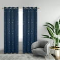 thumbnail image 2 of Deconovo Foil Print Blackout Curtains with Constellation Pattern Grommet Window Curtains for Living Room, 52x72 inch, Navy Blue, 2 Panels, 2 of 6