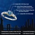 thumbnail image 2 of Gem Stone King 10K Two Tone Gold Persian Blue Moissanite and Lab Grown Diamond Engagement Ring for Women | 1.30 Cttw | Round 6.5MM | Gemstone Birthstone | Size 8, 2 of 6