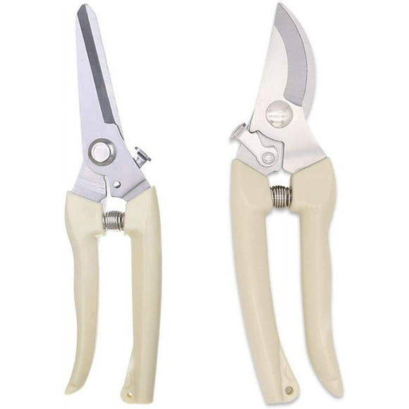 2 Pack Garden Pruning Shears, Stainless Steel Garden Scissors Blades Handheld Pruners Set, Tree Hand Clippers Pruner for Gardening