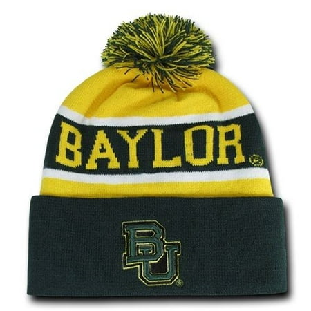 Green Baylor University BU Bears NCAA Winter Pom Cuff Knit Ski Beanie ...