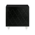 thumbnail image 2 of Leife Black Sidetable/Nighstand - Trellis Lacquer-Finish, Lucite Legs, 2 of 9