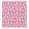 thumbnail image 3 of Ambesonne Cartoon Animal Shower Curtain, Doodle Kawaii, 69"Wx75"L, Pink Peach White, 3 of 3