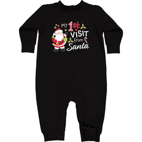 Inktastic My First Visit from Santa Baby Fleece Romper