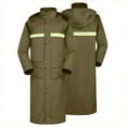 thumbnail image 2 of Abomasnow Men's Long Rain Jacket with Hood Lightweight Reflective Stripes Waterproof Emergency Rain Jacket, 2 of 6