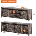 thumbnail image 5 of WAMPAT Farmhouse TV Stand for 75 Inch TV with Sliding Barn Door, Modern Wood Entertainment Center with Storage Cabinets, 70" Media TV Console Tablefor Living Room Bedroom，Dark Rustic Oak, 5 of 7