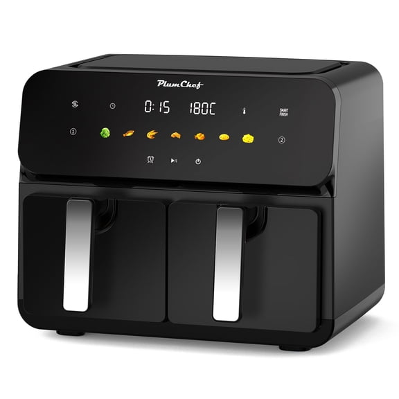 10QT Dual Air Fryer, Double Basket Air Fryer with 2×5QT Baskets, Digital Touchscreen Control, Easy-View Window, SyncCook Function, Cook 2 Dishes at Once for Family of 4-6, 1700W