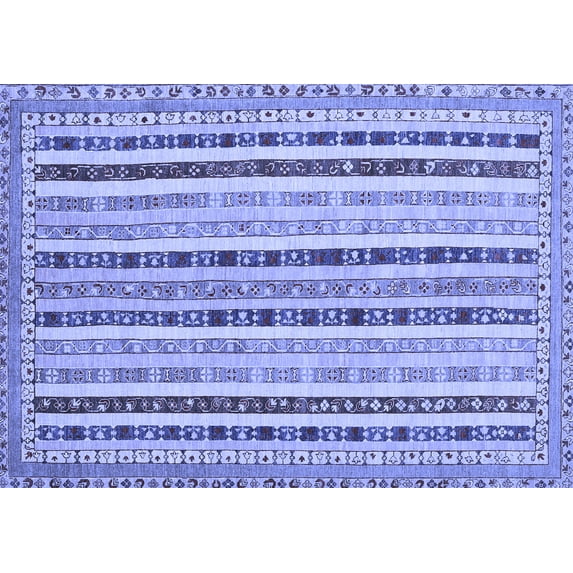 Ahgly Company Machine Washable Indoor Rectangle Southwestern Blue Country Area Rugs, 2' x 3'