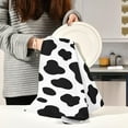 thumbnail image 6 of Kitchen Towels White Cow Black Spot Print Pattern Cleaning Towel Absorbent Hand Towels Tea Towels for Home Restaurant Dish Clean 28" x 18", 6PCS, 6 of 7